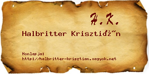 Halbritter Krisztián névjegykártya